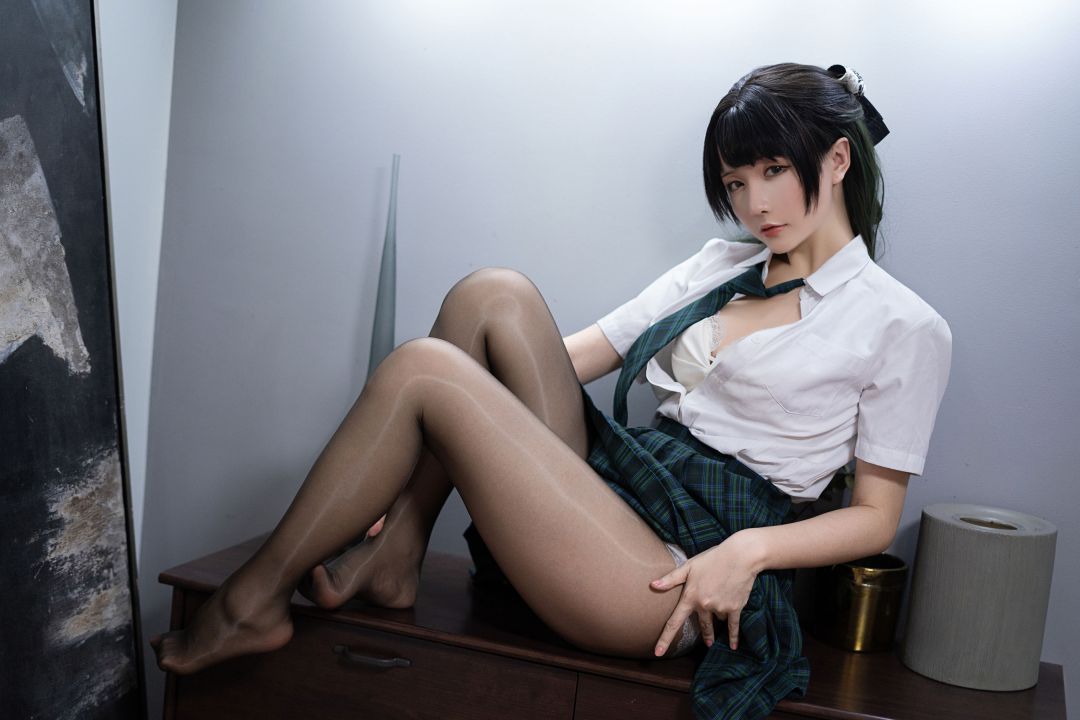 [COS写真]星之迟迟–JK-绿插图1